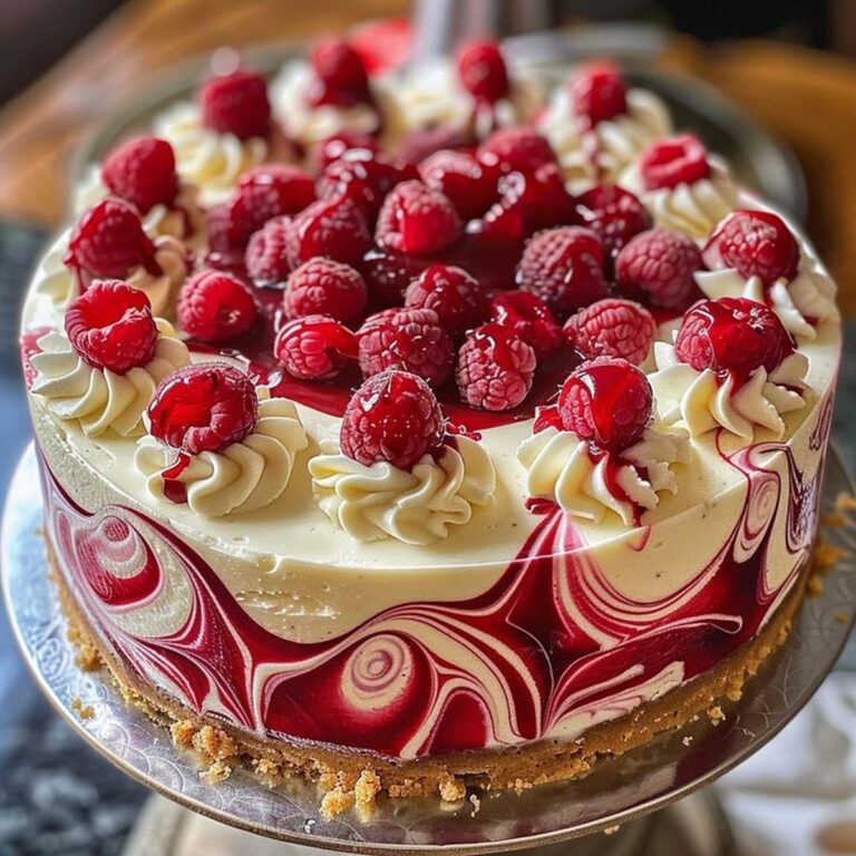 Elegant White Chocolate Raspberry Swirl Cheesecake Recipe