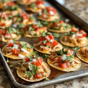 Mini Chicken Sheet Pan Tostadas Recipe