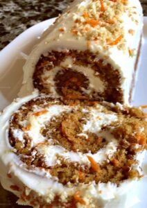 Carrot Cake Roll With Cream Cheese Frosting Recipe