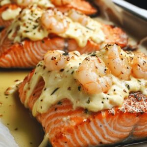 Gourmet Mozzarella and Shrimp Stuffed Salmon Fillets Recipe