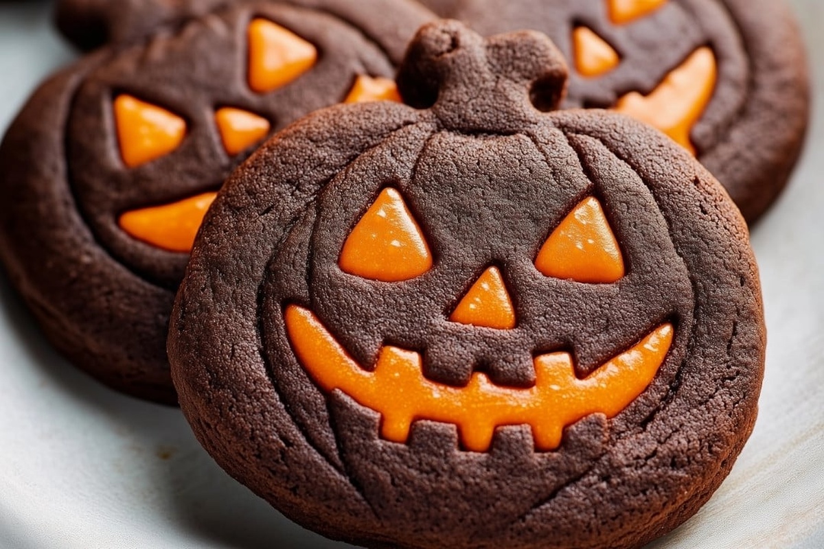 Jack-o-Lantern Chocolate Sugar Cookies Recipe