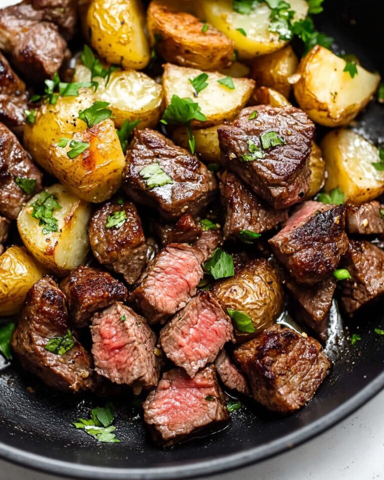 Garlic Butter Steak Bites and Potatoes Recipe