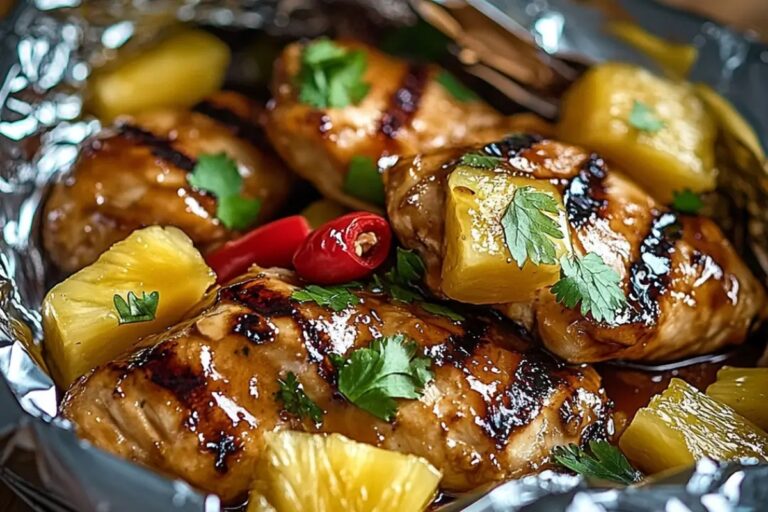 Teriyaki Chicken And Pineapple Foil Packets Recipe