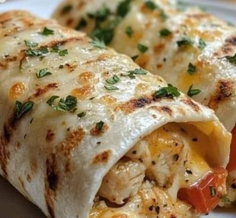 Cheesy Garlic Chicken Wraps Recipe