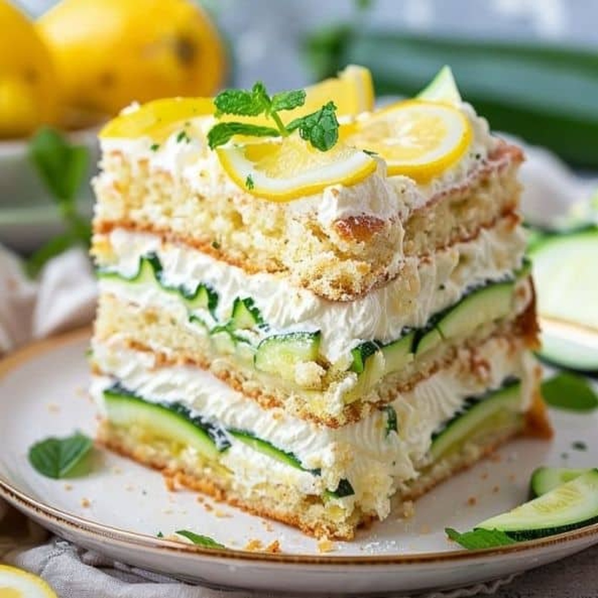 Lemon Zucchini Cake With Cream Cheese Filling Recipe