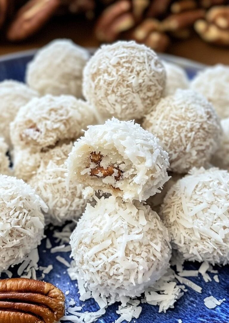No-Bake Coconut Pecan Snowball Cookies Recipe
