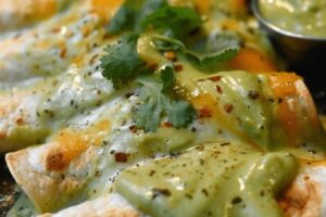 Chicken and Avocado Enchiladas in Creamy Avocado Sauce Recipe