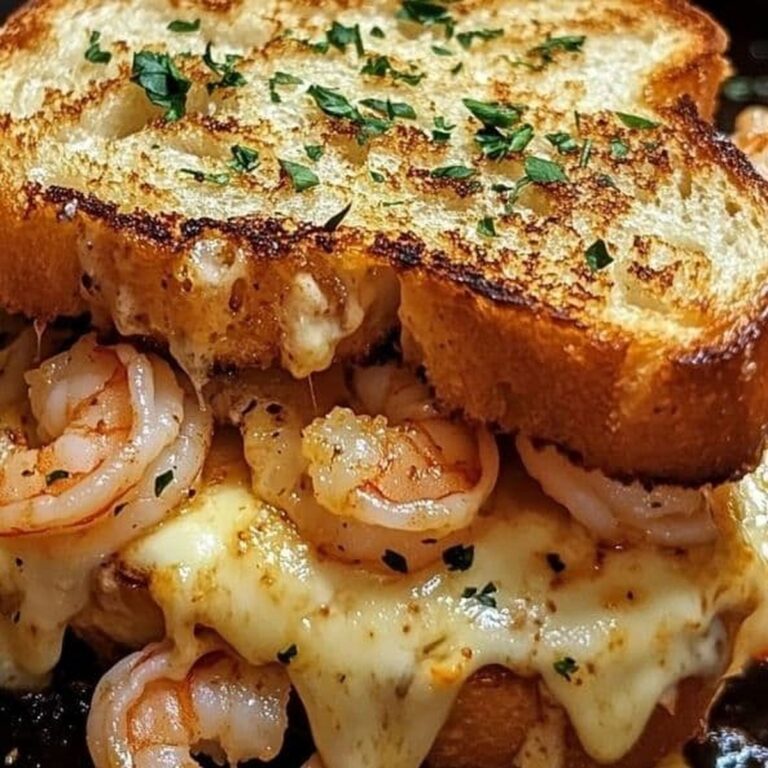 Cheesy Garlic Bread Shrimp Grilled Cheese Recipe