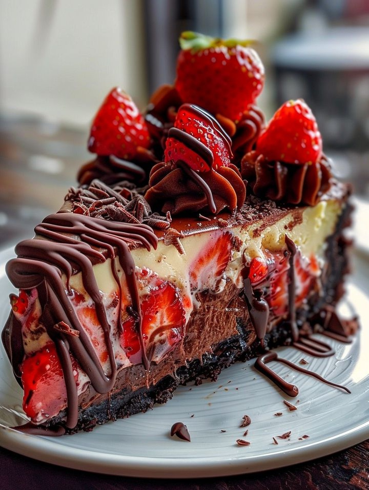 Chocolate Strawberry Swirl Cheesecake Recipe