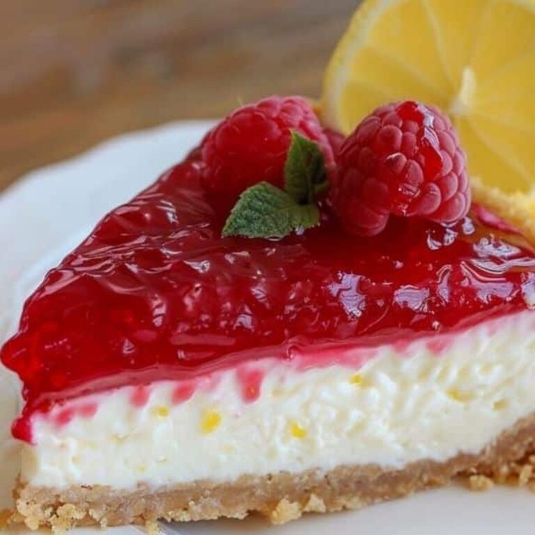 No-Bake Vegan Lemon Cheesecake With Raspberry Jelly Recipe