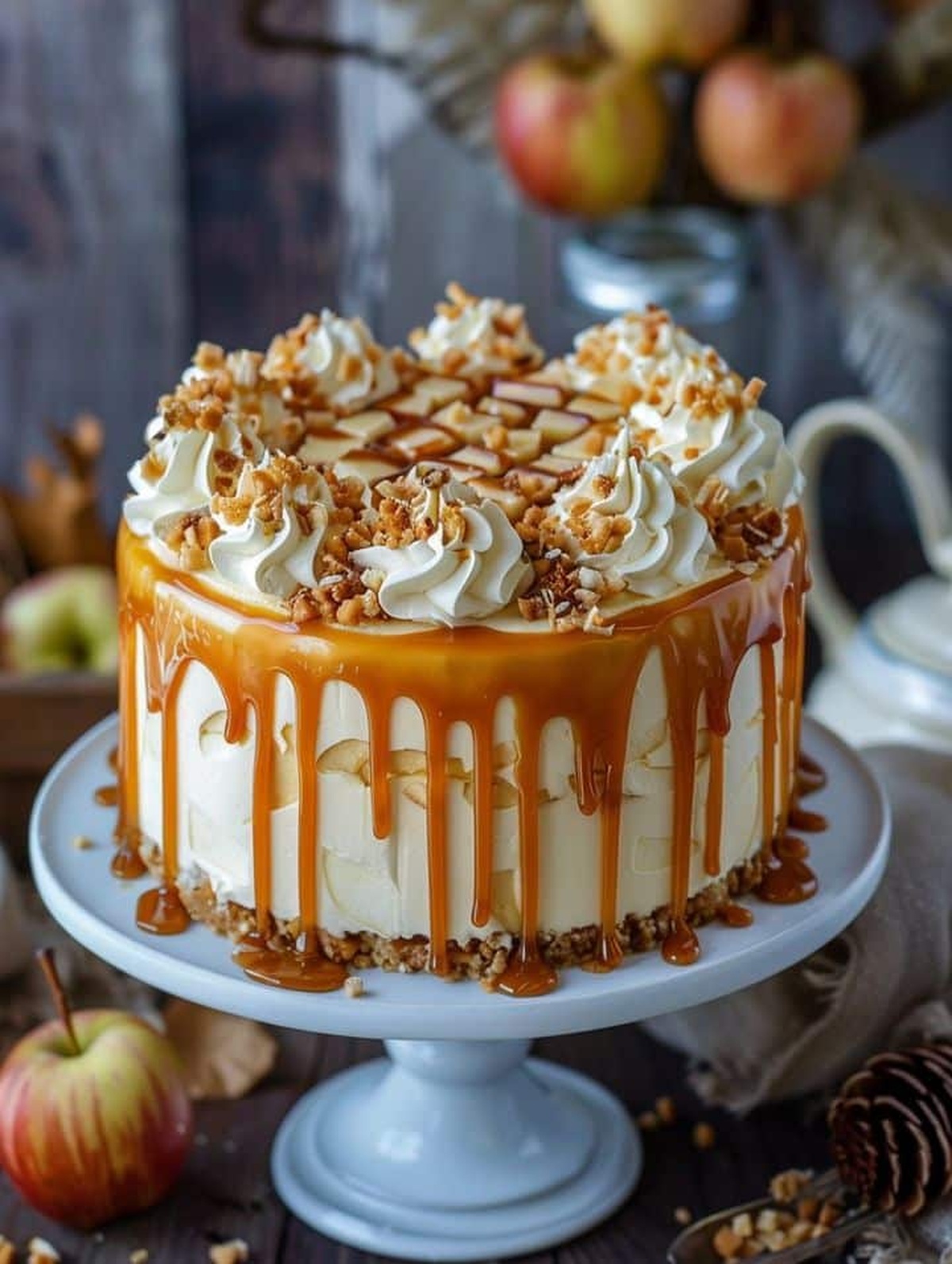 Caramel Apple Cheesecake Cake Recipe