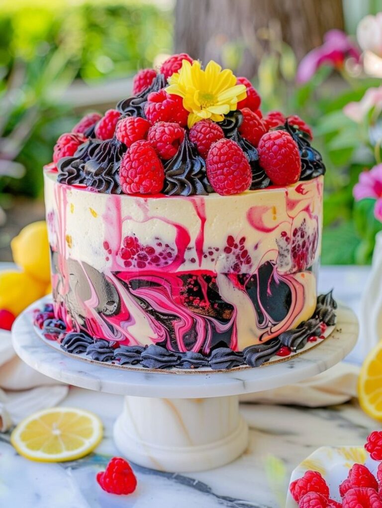 Luscious Lemon Raspberry Swirl Cheesecake Recipe