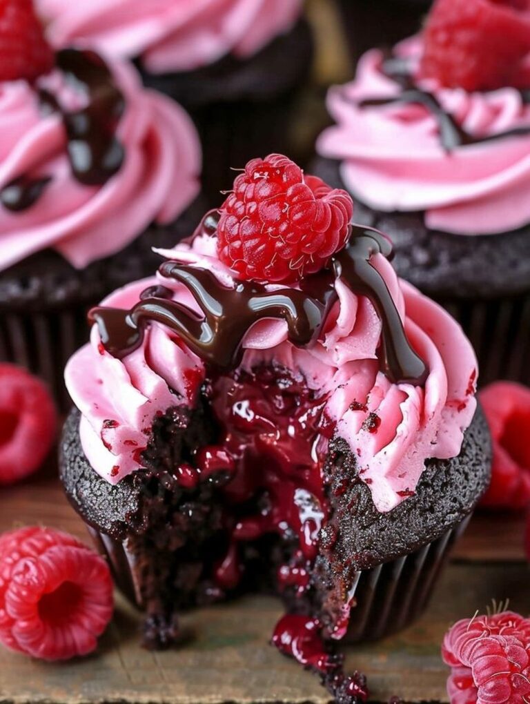 Raspberry Chocolate Lava Cupcakes Recipe