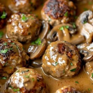 Salisbury Steak Meatballs With Mushroom Gravy Recipe