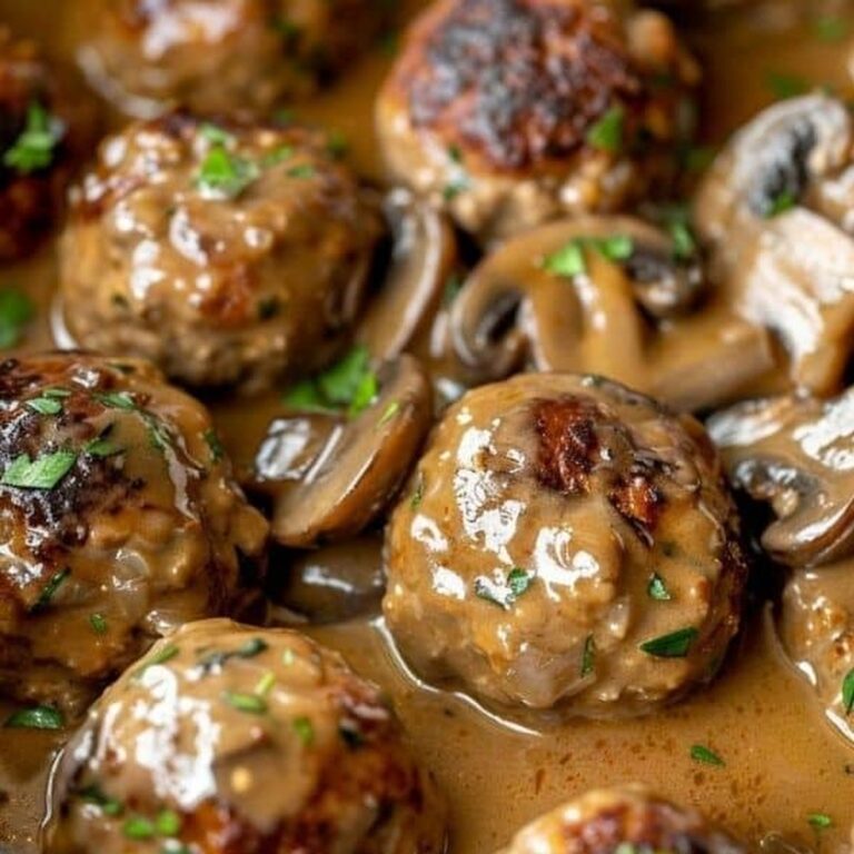 Salisbury Steak Meatballs With Mushroom Gravy Recipe