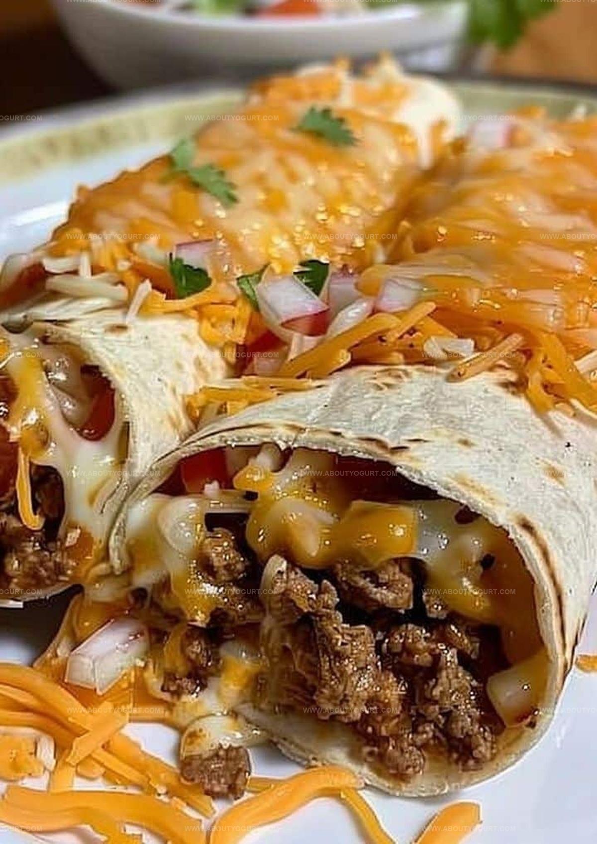 Cheesy Beef Burritos Recipe