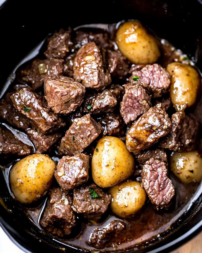 Slow Cooker Garlic Butter Beef Bites Recipe