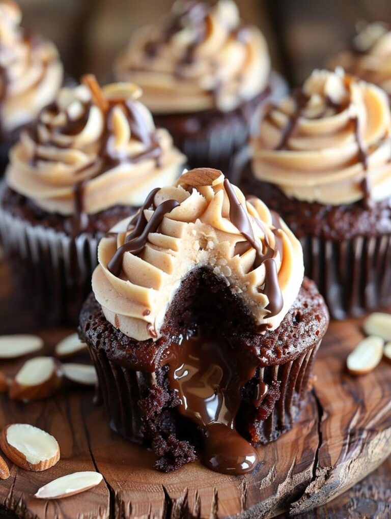 Almond Chocolate Lava Cupcakes Recipe