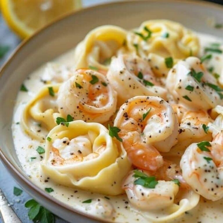 Shrimp Tortellini with Lemon Garlic Cream Sauce Recipe