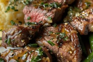 Garlicky Steak Bites and Mash Recipe