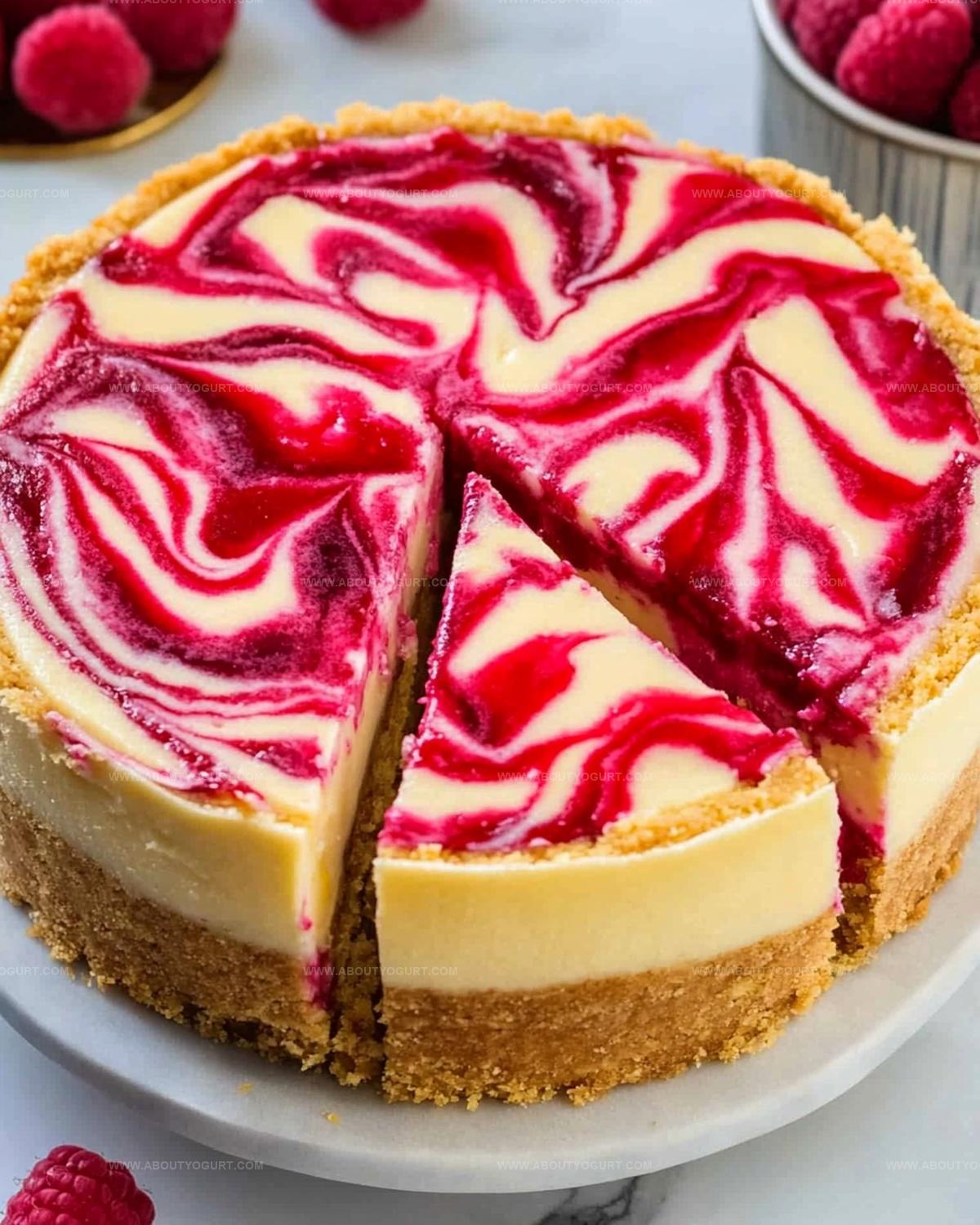 Raspberry Swirl Lemon Cheesecake Recipe