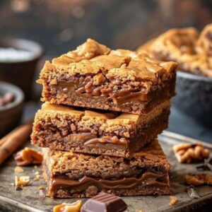 Fudgy Dairy Milk Caramel Blondies Recipe