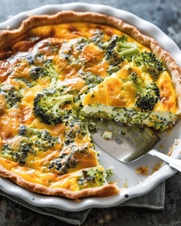 Crustless Broccoli and Cheddar Quiche Recipe