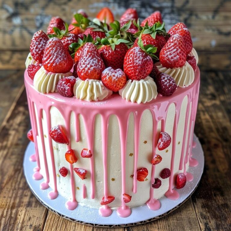 Strawberry Drip Cake Recipe