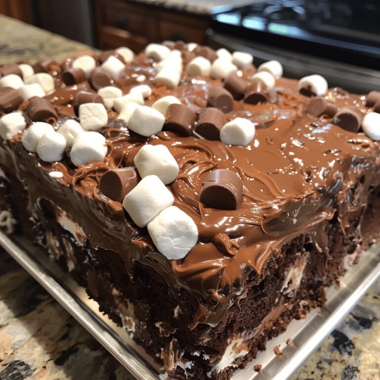Marshmallow Chocolate Poke Cake Recipe