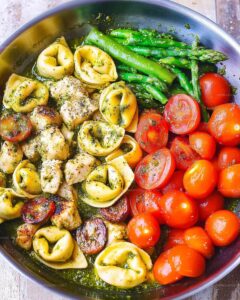 Pesto Chicken Tortellini and Veggies Recipe