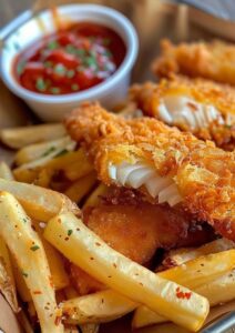Fish Fingers with Peri Peri Fries Recipe