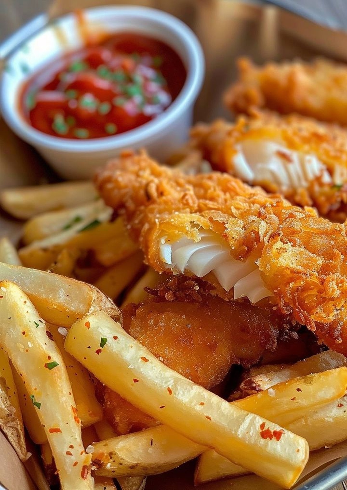 Fish Fingers with Peri Peri Fries Recipe