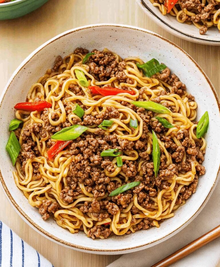 Mongolian Ground Beef Noodles Recipe