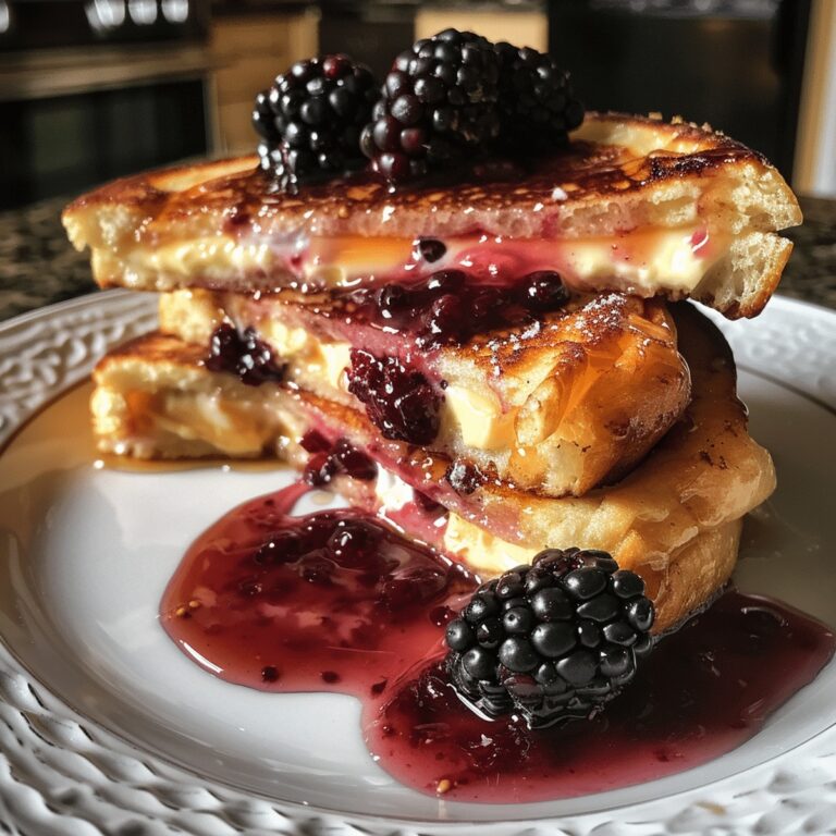 Cream Cheese Stuffed Blackberry Compote French Toast Recipe