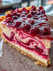 Lemon Cranberry Swirl Cheesecake Recipe