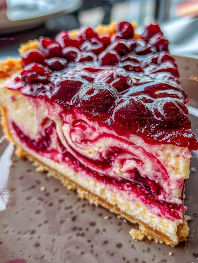 Lemon Cranberry Swirl Cheesecake Recipe