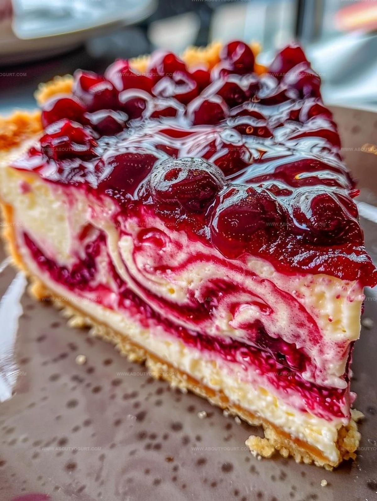 Lemon Cranberry Swirl Cheesecake Recipe