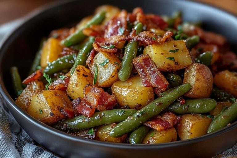 Country Ranch Green Beans and Potatoes with Bacon Recipe