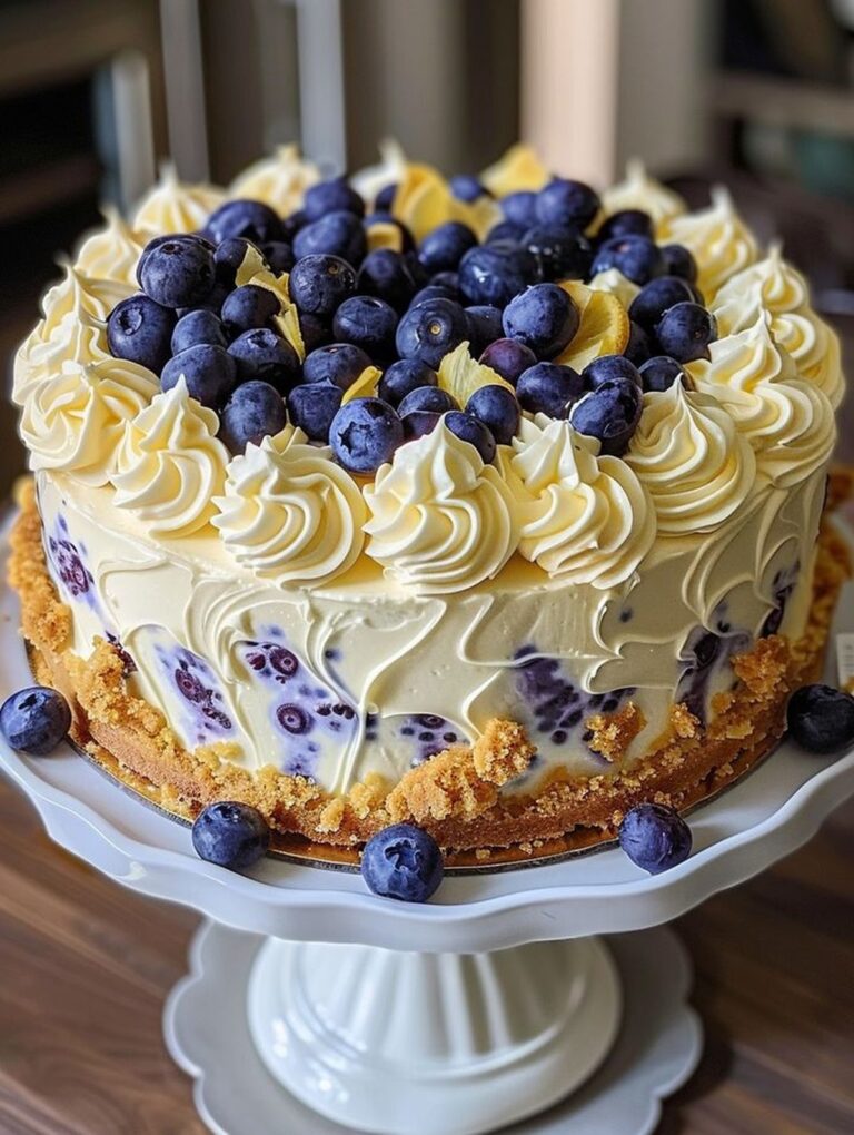 Lemon Blueberry Cheesecake Cake Recipe