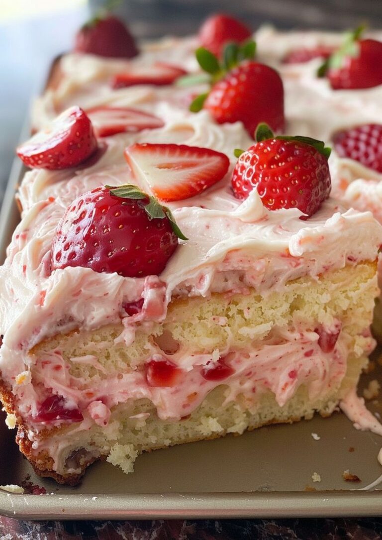 Strawberry-Infused Sheet Cake With Cream Cheese Frosting Recipe