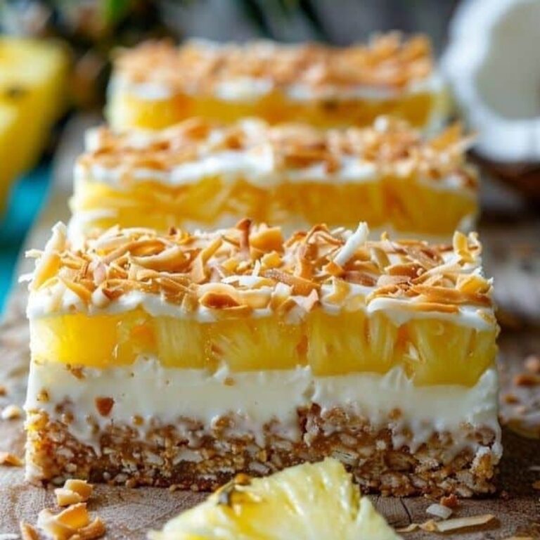 Refreshing No-Bake Pineapple Coconut Bars Recipe