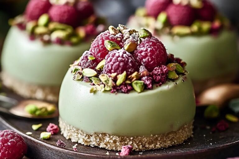 Pistachio & Raspberry Cheesecake Domes Recipe