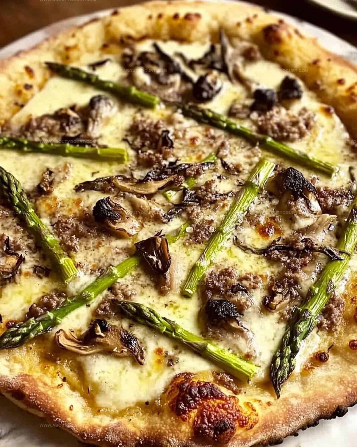 Morel and Asparagus Crispy Pizza Recipe
