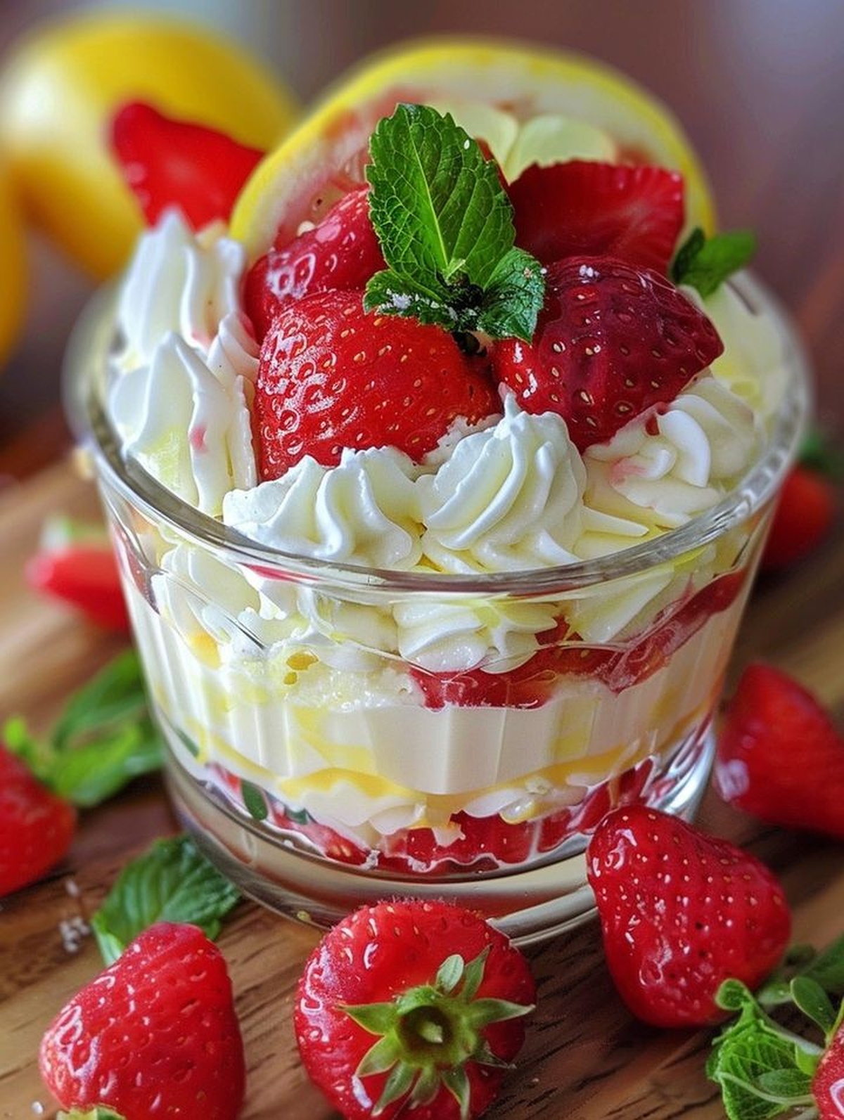 No-Bake Lemon Strawberry Cheesecake Mousse Recipe