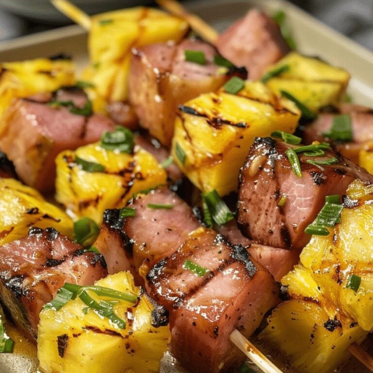 Tropical Hawaiian Ham and Pineapple Skewers Recipe