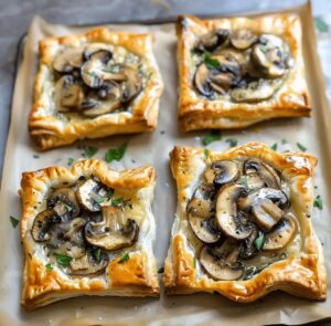 Mushroom, Shallot, and Herbed Goat Cheese Tarts Recipe