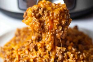 Instant Pot Cheesy Taco Ground Beef and Rice Recipe