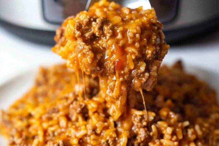Instant Pot Cheesy Taco Ground Beef and Rice Recipe