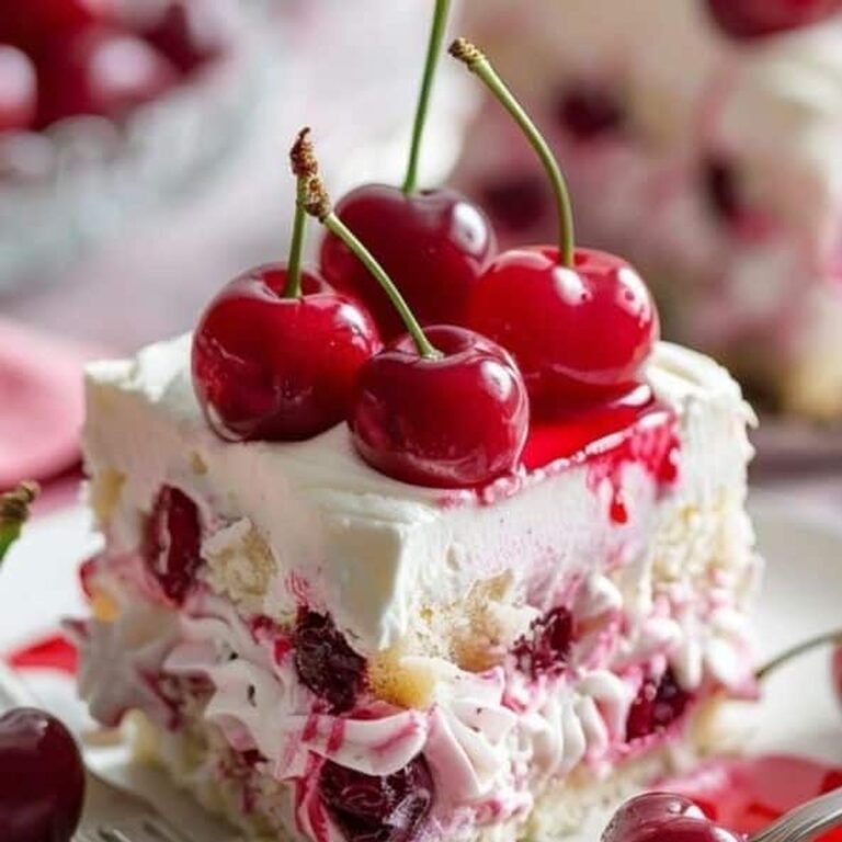 Cherry Almond Poke Cake Recipe