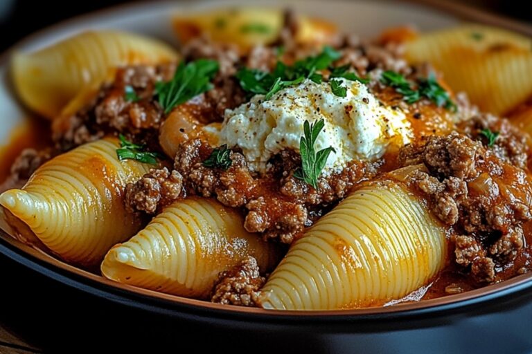Creamy Ricotta Beef Stuffed Shells Pasta Recipe